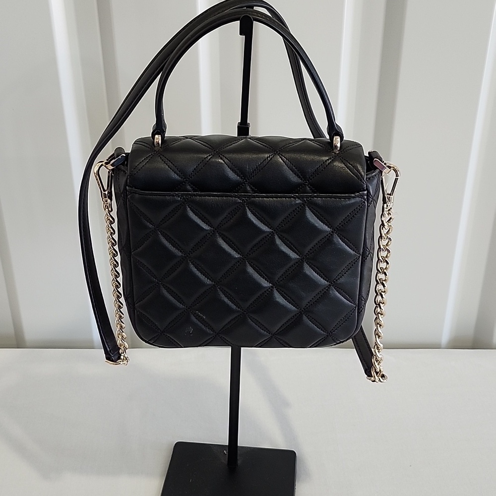 Kate Spade Natalia Square Black Quilted Crossbody Handbag With Handle and Strap - Picture 3 of 11